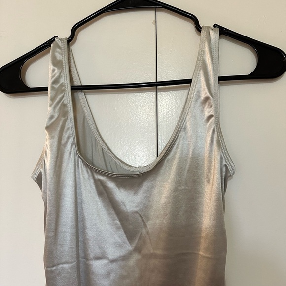 Vintage Gold Crown Label Victoria’s Secret Union Made Metallic Silver Swimsuit S - Picture 4 of 10
